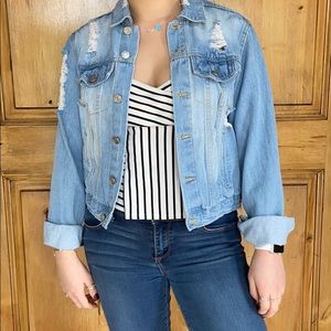 DISTRESSED ADORABLE DENIM JACKET
